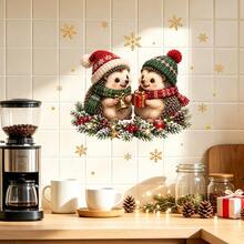 1pc Cute Christmas Animal Kitchen Decor Sticker, Suitable For Kitchen Cabinets And Dining Room Walls, Self-Adhesive Vinyl Sticker, Create A Beautiful Kitchen Atmosphere - Multicolor - View 5