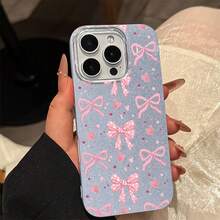 Brilhante Capa Para IPhone 17 Air 13 15 14 16 11 12 Xr Normal Pro Max Plus Borboletas Suaves Capinha - Rosa - Visão 7