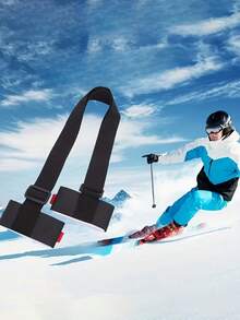 1Pc Universal Adjustable Ski Carrier Strap, Portable Snowboard Carrier Shoulder Straps, Cushioned Nylon Shoulder Harness, Non-Waterproof Lightweight Skiing Backpack Accessory For Men And Women(The Direction Of Hook And Loop Pasting Is Random) - Red Ears - View 3