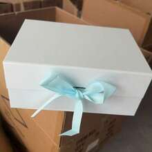 1 pieza Caja de regalo con lazo plegable, estilo de una sola pieza, caja de regalo para cosméticos, embalaje de regalo para el Día de San Valentín - Celeste - Ver 6