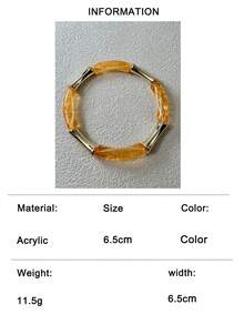 1 pieza/Pulsera de estilo bohemio con articulación de bambú acrílico dopamina, adecuada para mujeres con atuendo Y2K, regalo de joyería de estilo callejero - Multicolor - Ver 16