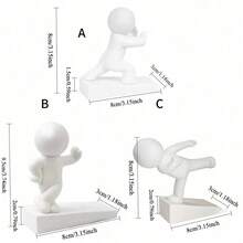 1/3pcs Cute Door Stopper, Non-Slip Door Wedge For Door Bottom, Home Office Decor Door Stop, Prevent Door From Opening - White - View 7