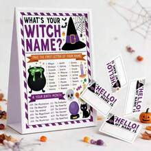 31pcs Halloween Name Witch Game, What's Your Halloween Name Game, Family Fall Party Activities Baby Shower Trick Or Treat Party - View 8