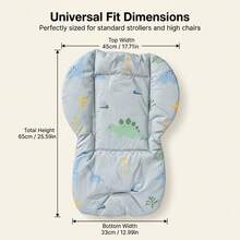 1pc Baby Stroller Cushion, Universal Stroller Liner Pad For Infant Pushchair, Toddler Walking Trolley Seat Liner - Multicolor - View 5