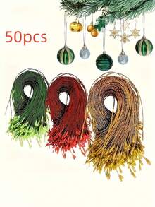 50pcs - Versatile Christmas Decoration Hanging Ropes, Durable And Reusable, Suitable For Decorating Trees, Windows, And Walls, Perfect For Holiday Gifts And Crafts - Multicolor - View 3