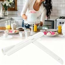 1pc White Right Angle Cake Scraper, Adjustable Cake Smoothing Tool For Cream Frosting, Baking Cake Piping Assistant, Cake Right Angle Edge Trimming Scraper, Compatible With Cake Turntable, Plastic Spatula, DIY Birthday Cake Dessert Pastry Cream Surface Leveling And Edge Trimming Baking Tool - View 11