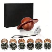 Wooden Covered Cocktail Smoker Set, Wooden Base Whiskey Aroma Enhancer, Ideal Gift For Father's Day And Valentine's Day, Fuel Not Included - Multicolor - View 3