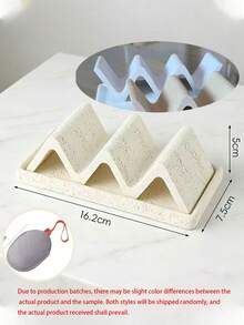 Unique Modern Design Wavy Soap Dish, Faux Agate With Base Soap Box Soap Holder Soap Tray, Suitable For Shower, Countertop, Kitchen Sink, Anti-Slip Soap Rack, Rust-Proof Soap Storage Box, Suitable For Home And Hotel - Multicolor - View 8