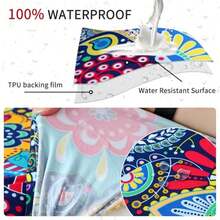 FORCHEER - Juego de 2 fundas impermeables para cojines de patio, de 19 a 24 pulgadas, estampado, fundas elásticas para exteriores para muebles de patio con hebillas, lavables - Multicolor - Ver 6