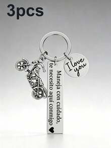 1pc Motorcycle Keychain, Suitable As A Gift For Boyfriend Or Father. It Can Also Be Used As A Father's Day Gift. Simple, Elegant And Fashionable. - Silver - View 5