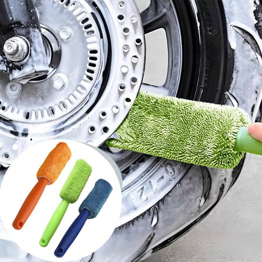 1pc Car Wheel Rim Cleaning Brush, Random Color, Soft Bristles For Efficient Dirt Removal, Car Wash & Maintenance Tool - Wheel Rim Cleaning Brush (Random Color) - View 1