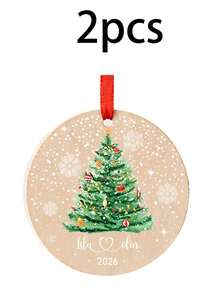 Custom Christmas Tree Tag Ornament, Personalized Holiday Hanging Decor, Festive Xmas Tree Pendant, Customized Family Name Keepsake, Customizable Home Decoration, Winter Party Decor, Secret Santa Gift, Christmas Gift, Christmas Decorations, Couples - Style a - View 13