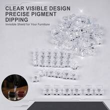 Square Clear Acrylic Tattoo Ink Cups Reusable Pigment Container Stable Placement Smooth Easy Clean Crystal Visible Ink Cup For Tattoo Artists Microblading Permanent Makeup Tattoo Studio Supplies Accessories - View 4