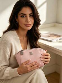 Givenchy Parfums Nude Pink Cosmetic Pouch Portable Travel Makeup Storage Bag With 4G Logo - Pink - View 5