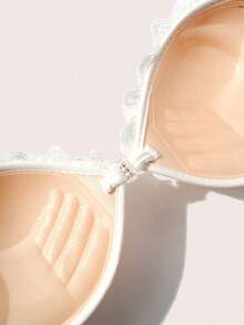 SHEIN Strapless Push Up Bra Invisible Sticky Bra Front Closure Lace Backless Adhesive Bra Gathering Lift Wireless Bralette Women Wedding Lingerie - Multicolor - View 4