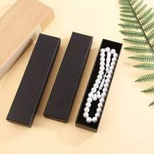 Black Premium Textured Gift Box, Elegant Fashion Packaging Box For Earrings, Rings, Necklaces, Bracelets, Minimalist Creative Box - Black - View 7
