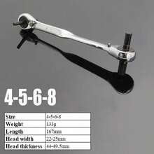 1pc Quick Ratchet Hex Wrench 4-Head Hex Key Double-Head Internal Hex Wrench CR-V Hex Key Hand Tool - Multi-purpose Wrench - View 8