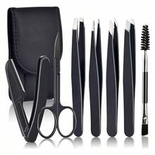 8-In-1 Eyebrow Grooming Set, Precision Facial Hair Tweezers Kit With Eyebrow Scissors, Facial Razor, Eyebrow Brush And Portable Storage Bag, Women's Daily Hair Removal Beauty Tools - Multicolor - View 10