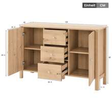 With Storage Sideboard Natural Made Of Wood For Living Room And Dining Room - 橡木 - 查看 7