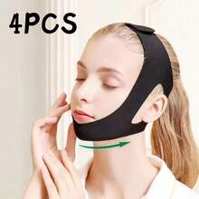 1/2/3/4pcs Sleep Lifting Face Mask, V-Cheek Lifting Mask, Breathable Facial Strap, Suitable For Women To Use In Leisure Time As A Gift - Black - View 14