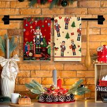 1/2 Set Of Kitchen Hand Towels With Soldier And Christmas Tree Patterns, Decorated With Balls. Durable Indoor And Outdoor Decorative Towels, Suitable For Kitchen, Furniture, Christmas Party Decoration, Holiday Themes, And Home Decor. - Multicolor - View 7