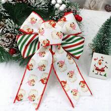 Vintage Santa Claus Print Woven Ribbon, Christmas Red & Green Striped Wire Edge Ribbon, Holiday Gift Wrapping Decorative Satin Ribbon, Suitable For Christmas Gift Wrapping, Holiday Floral Binding, Party Decor, Christmas Tree Decoration, Wrapping Christmas Tree, Christmas Ornament Bows, Enhancing Holiday Atmosphere - Multiple Styles - View 4