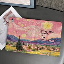 1件星空油畫平板保護殼，附筆槽，相容 iPad 10代智能保護殼/Air 13(M3 2025)/Air 11/11(A16 2025)，相容 OPPO Pad，相容 MatePad，相容 Vivo Pad，相容 Honor Pad，相容 小新 Pad - 彩色 - 查看 3