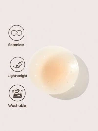 SHEIN 可重複使用矽膠乳貼 透氣隱形胸貼 極薄無縫自黏式乳貼 不顯痕內衣貼 女士內衣配件 - 彩色 - 查看 4