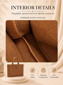 Burberry 博柏利女神草編托特包 - 鏽棕色 - 查看 8