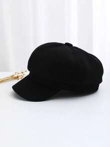 1pc Women's Beret/Women's Hat, Wearable Octagonal Cap, Minimalist Style, Suitable For Daily Wear, Warm For Autumn/Winter - A - View 11