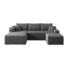 Sofa Grey Made Of Fabric For Living Room And Lounge - 深灰色四座 - 查看 9