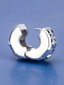 1pc Fashion Charming Minimalist Niche Design Positioning Buckle Series Petal, Butterfly, Star Moon, Demon Eye Bead Charm Creative Daily Versatile DIY Bracelet Necklace Gift - Silver - View 9