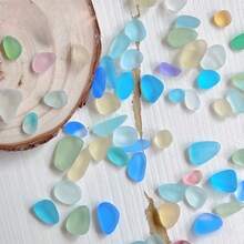 100/200g/Bag Sea Glass Stones | Colorful Small Pebbles From The Ocean - Random Colors & Patterns, Suitable For Fish Tank And Aquarium Landscapes, Creative DIY Home Decor, Vase Filler Decorative Stones, Christmas Tree Decoration - A - View 6