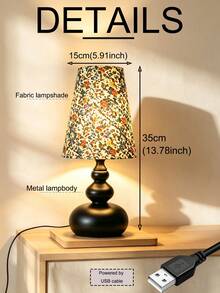 1 buah Lampu Meja Minimalis Bertenaga USB, Gaya Modern Ins, Desain Premium Kreatif Retro, Lampu Malam Dekorasi Sederhana untuk Kamar Tidur, Samping Tempat Tidur, Dekorasi Meja Ruangan - Hitam - View 11
