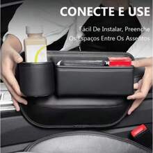 1 Peça Caixa de Armazenamento de Assento de Carro Multiuso com Porta-Copos, Caixa de Armazenamento do Console Central do Carro, Caixa Organizadora Feminina, Essencial para Viagens - A - Visão 1