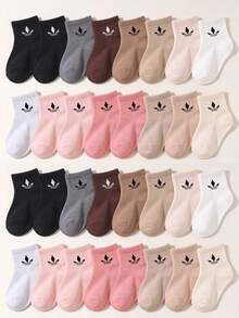 5/10/20 Pairs Random Style Sports Mid-Calf Socks, Neutral Earth Tone, Toddler Socks, Baby Baptism Gift, Halloween Socks, Newborn Essentials, Autumn Socks - Multicolor - View 2