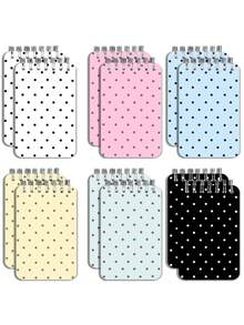 New Polka Dot Pattern Mini Loose-Leaf Notebook - Portable Pocket Size, Suitable For Writing, Memo, Diary, Study And Office, Thoughtful Gift For Teachers On Teacher's Day, Also Great Gift For Graduation, Birthday, Back To School Essential, Back To School Season, Back To School Must-Have, Christmas Gift (Mini Size) - Multicolor - View 1