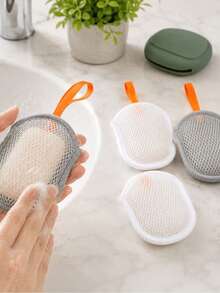 5pcs Set: 4 Soap Foaming Nets + 1 Portable Storage Box With Hanging Rope, Soap Foaming Net, Bathroom Soap Storage Foaming Bag, Includes Portable Storage Bag - Multicolor - View 6