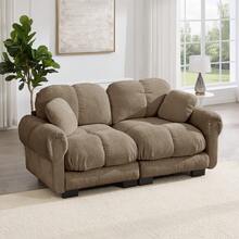 Sofa Brown Made Of Chenille For Living Room - 棕色雙人座 - 查看 1