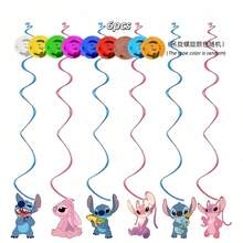 Hot-Selling Pink Stitch Theme Cartoon Stitch Birthday Banner, Backdrop, Tablecloth, Decoration Hanging Set, Birthday Party Decor - Multicolor - View 12