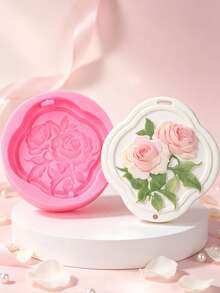 1件裝玫瑰蓮花香氛吊牌矽膠模具 DIY 手作香氛蠟片吊飾 石膏樹脂環氧樹脂車用衣櫥擴香石吊牌手工模具 - 方圓形 - 查看 9