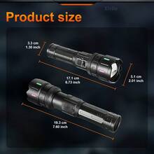 800000LM Rechargeable LED Flashlight Aluminum Alloy Torch Long Shot 1500M Great As A Gift - Black - View 3