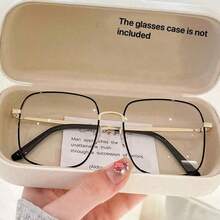 1pc Full Metal Frame Rhinestone Decor Transparent Lens Glasses, Women's Fashion Decorative Glasses, Daily Wear (Without Glasses Case) - Multicolor - View 13