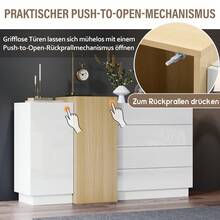 Sideboard With Storage White Made Of Wood For Dining Room And Living Room - White - View 4