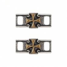 2pcs Metal Cross Shoe Buckles, DIY Shoe Decorations, Shoelace, Wristband Decorative Buckles - Multicolor - View 5