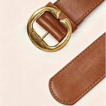 1pc Millennium Belt, Y2K Western Style, Coffee Brown Belt, Suitable For Jeans, Dress Belt, Jacket And Casual Wear, Plus Size Adjustable - Coffee Brown - View 3