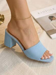 Women Heeled Sandals - Dusty Blue - View 4