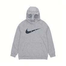 Nike Dri-Fit Casual Sports Logo Hooded Sweatshirt, Men's, Light Grey - Grey - View 6