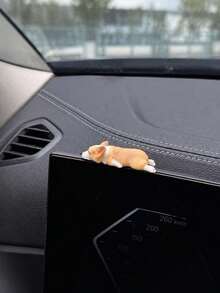 Cute Mini Corgi Car Dashboard Ornament, Realistic Resin Sleeping Puppy Figurine, Creative Fun Car Interior Decor Accessory, Suitable For Decorating Car Center Console - A - View 8