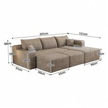 Sofa Camel 5 Seat Made Of Fabric For Living Room And Lounge - 駱駝色 5 座 - 查看 8